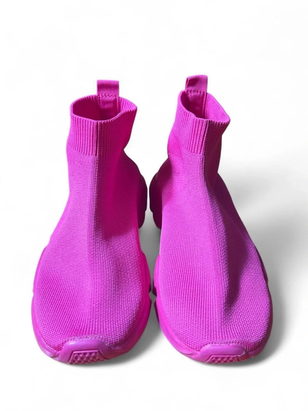 Mudd Neon Pink Sock Gym Athletic Sneakers Chunky Slip On Shoes Size 6 Barbiecore